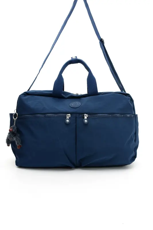 Asco Model Unısex Büyük Boy Su Geçirmez Krinkıl Kumaş Çapraz Ve Omuz Askılı Seyahat Spor Tatil Çanta-Lacivert - 4