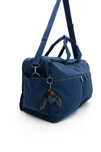 Asco Model Unısex Büyük Boy Su Geçirmez Krinkıl Kumaş Çapraz Ve Omuz Askılı Seyahat Spor Tatil Çanta-Lacivert - 5