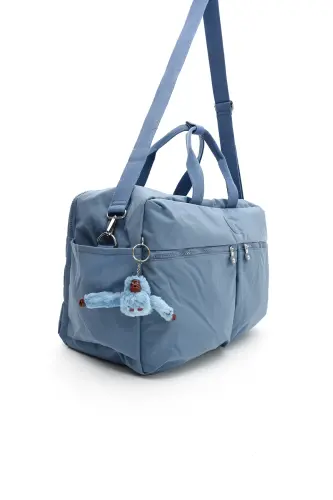 Asco Model Unısex Büyük Boy Su Geçirmez Krinkıl Kumaş Çapraz Ve Omuz Askılı Seyahat Spor Tatil Çanta-Mavi - 5