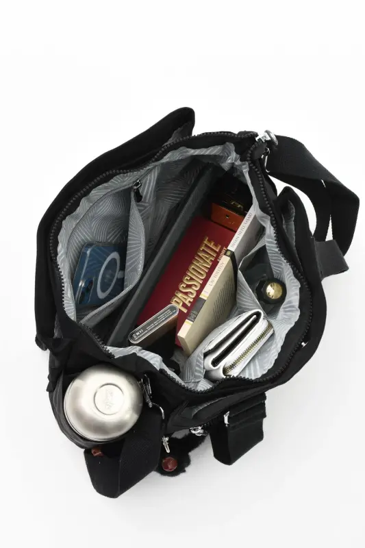 Asco Model Unısex Büyük Boy Su Geçirmez Krinkıl Kumaş Çapraz Ve Omuz Askılı Seyahat Spor Tatil Çanta-Mavi - 7