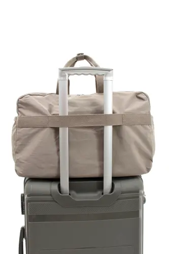 Asco Model Unısex Büyük Boy Su Geçirmez Krinkıl Kumaş Çapraz Ve Omuz Askılı Seyahat Spor Tatil Çanta-Vizon - 3