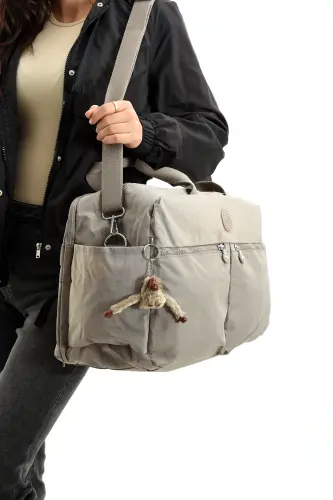 Asco Model Unısex Büyük Boy Su Geçirmez Krinkıl Kumaş Çapraz Ve Omuz Askılı Seyahat Spor Tatil Çanta-Vizon - YOGII (1)