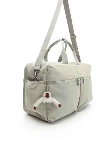Asco Model Unisex Large Size Waterproof Crinkle Fabric Crossbody and Shoulder Strap Travel Sports Holiday Bag - Gray - 5
