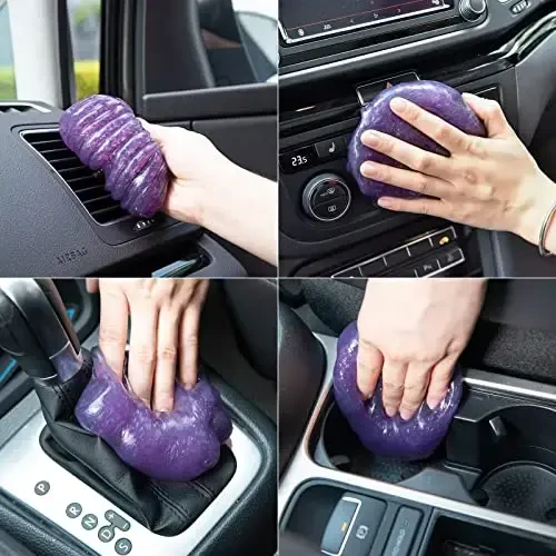 ASFSKY Car Putty Car Cleaning Gel Car Cleaning Putty Car Gel Cleaner Car Slime for Car Dust Cleaner Keyboard Dust Cleaning Gel 5 Pack (Purple) - 3