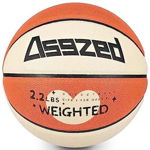 3LBS/2.2LBS 29.5/28.5 Weighted Heavy Basketball for Training Composite Trainer Basketball Improving Handling Dribbling Passing and Rebounding Skill(deflated, Size 7/6) - Asgzed
