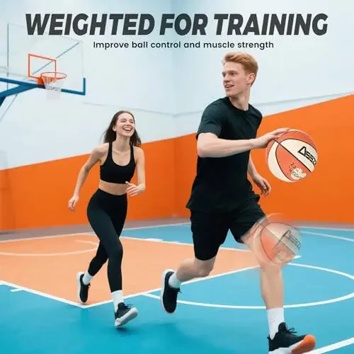 3LBS/2.2LBS 29.5/28.5 Weighted Heavy Basketball for Training Composite Trainer Basketball Improving Handling Dribbling Passing and Rebounding Skill(deflated, Size 7/6) - 3