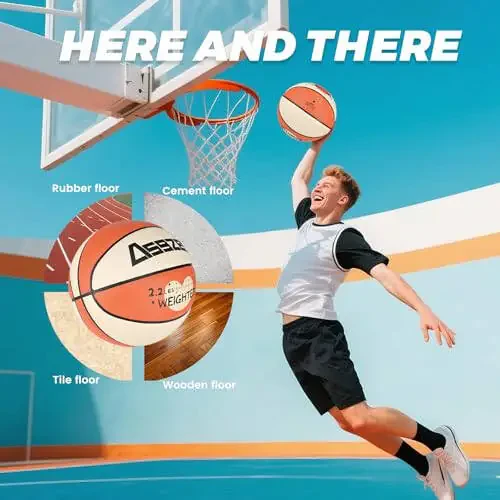 3LBS/2.2LBS 29.5/28.5 Weighted Heavy Basketball for Training Composite Trainer Basketball Improving Handling Dribbling Passing and Rebounding Skill(deflated, Size 7/6) - 6