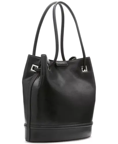 Ash Tote with Magnetic Snap-Black/silver - CALVIN KLEIN (1)