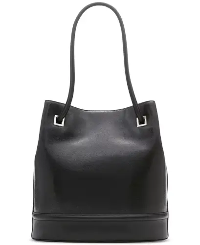 Ash Tote with Magnetic Snap-Black/silver - 4
