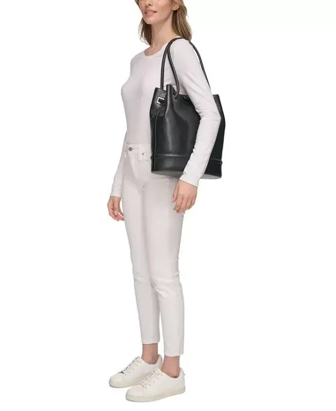 Ash Tote with Magnetic Snap-Black/silver - 7