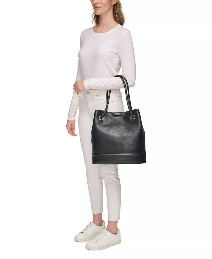 Ash Tote with Magnetic Snap Black/Silver - 5