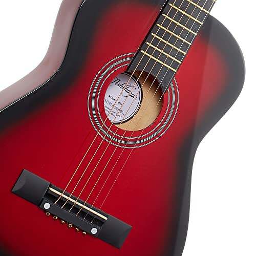 Ashthorpe 30-inch Beginner Acoustic Guitar Package (Red), Basic Starter Kit w/Gig Bag, Strings, Strap, Tuner, Picks - 2