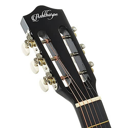 Ashthorpe 38-inch Beginner Acoustic Guitar Package (Black), Basic Starter Kit w/Gig Bag, Strings, Strap, Tuner, Pitch Pipe, Picks - 3