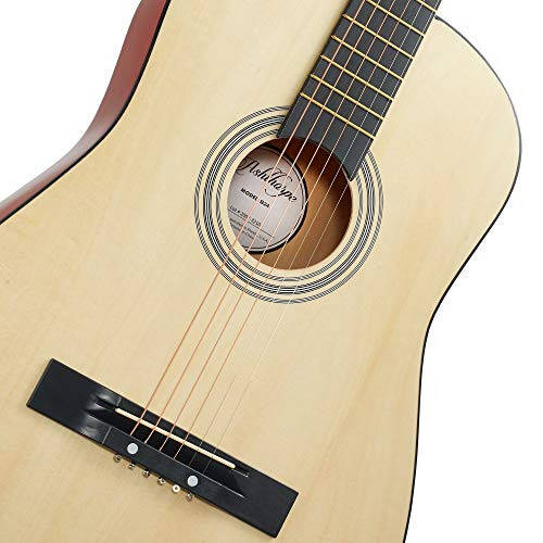 Ashthorpe 38-inch Beginner Acoustic Guitar Package (Natural), Basic Starter Kit w/Gig Bag, Strings, Strap, Tuner, Pitch Pipe, Picks - 2