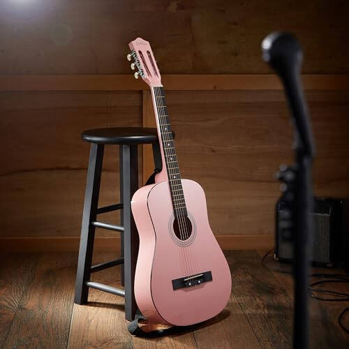 Ashthorpe 38-inch Beginner Acoustic Guitar Package (Pink), Basic Starter Kit w/Gig Bag, Strings, Strap, Tuner, Picks - 6