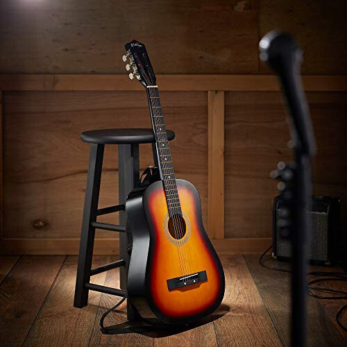 Ashthorpe 38-inch Beginner Acoustic Guitar Package (Sunburst), Basic Starter Kit w/Gig Bag, Strings, Strap, Tuner, Pitch Pipe, Picks - 6