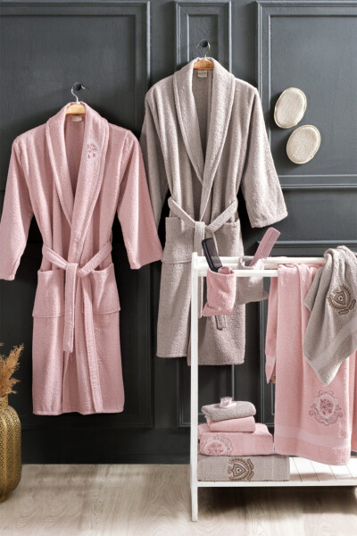 Asia 16 Piece Boxed Family Bathrobe Set | Bathrobe Set | Dowry Set - GÜVENAL