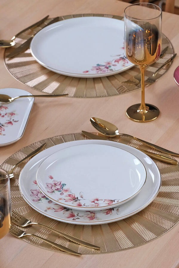 Asia Spring Gold Gilt 27 Piece 6 Person Ceramic Dinner Set - 5