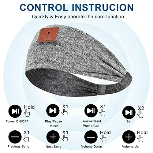ASIILOVI 2-Pack Sleep Headphones Wireless, Bluetooth Sports Headband Headphones with Ultra-Thin HD Stereo Speakers Perfect for Sleeping,Workout,Jogging,Yoga,Insomnia, Air Travel, Meditation- - 3
