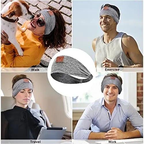 ASIILOVI 2-Pack Sleep Headphones Wireless, Bluetooth Sports Headband Headphones with Ultra-Thin HD Stereo Speakers Perfect for Sleeping,Workout,Jogging,Yoga,Insomnia, Air Travel, Meditation- - 5