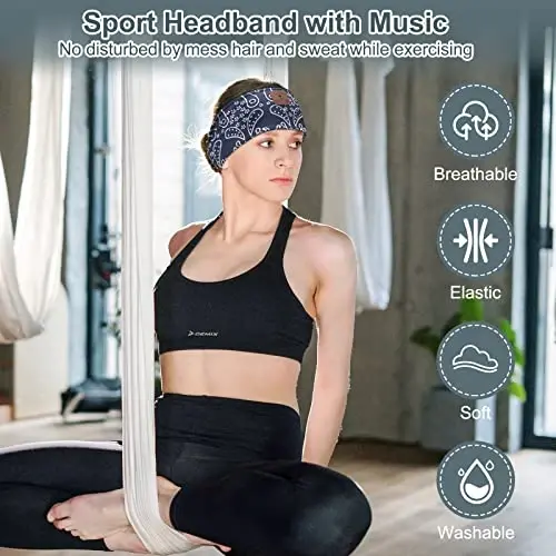 ASIILOVI 2-Pack Sleeping Headphones, Upgraded Bluetooth Headband with Ultra-Thin Speakers, Wireless for Side Sleepers, Running, Travel, Meditation - 4