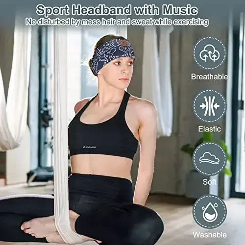 ASIILOVI 2-Pack Sleeping Headphones, Upgraded Bluetooth Headband with Ultra-Thin Speakers, Wireless for Side Sleepers, Running, Travel, Meditation - 4