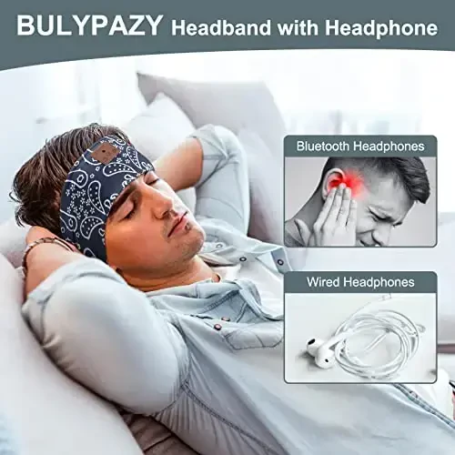 ASIILOVI 2-Pack Sleeping Headphones, Upgraded Bluetooth Headband with Ultra-Thin Speakers, Wireless for Side Sleepers, Running, Travel, Meditation - 3