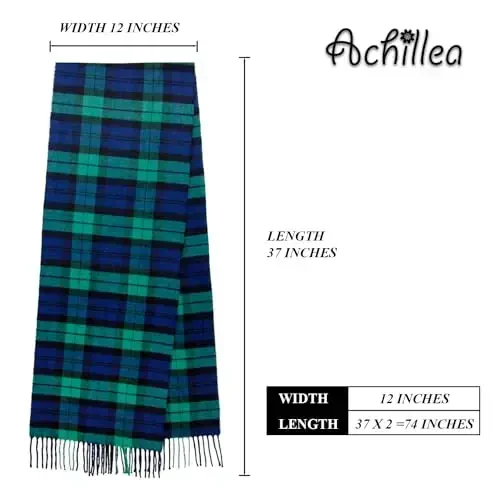 Achillea CasModazoneere Feel Tartan Plaid Scarf - Classic Winter Scarf for Men & Women, Scottish Heritage Holiday Gift - 5