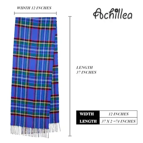 Achillea CasModazoneere Feel Tartan Plaid Scarf - Classic Winter Scarf for Men & Women, Scottish Heritage Holiday Gift - 2