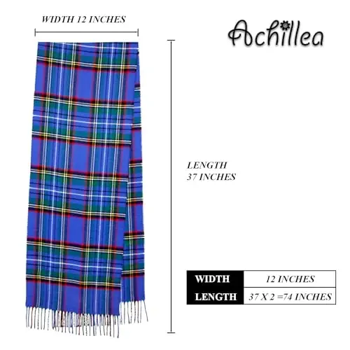 Achillea CasModazoneere Feel Tartan Plaid Scarf - Classic Winter Scarf for Men & Women, Scottish Heritage Holiday Gift - ACHILLEA (1)