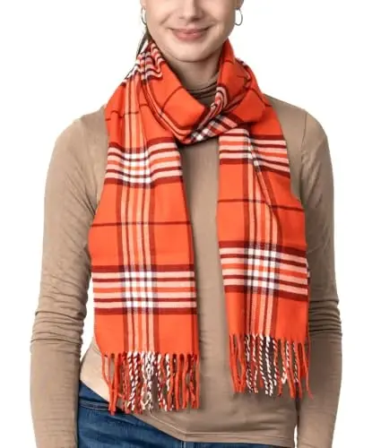 Achillea Scottish Tartan Plaid Scarf - Warm CasModazoneere Feel Winter Scarf, Scarves for Holiday, Christmas & Daily Wear - 3