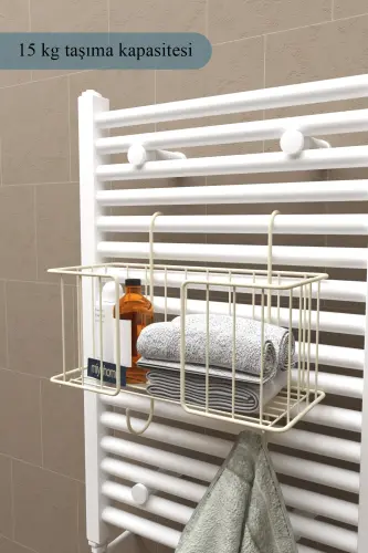 Asılabilir Havlupan Düzenleyici Havluluk Banyo Düzenleyici Havlu Kurutma Asılabilir Havlu Sepeti BEJ - BEJ - 3