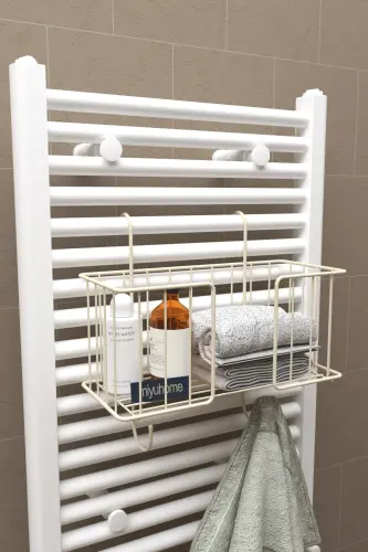 Asılabilir Havlupan Düzenleyici Havluluk Banyo Düzenleyici Havlu Kurutma Asılabilir Havlu Sepeti BEJ - BEJ - 6