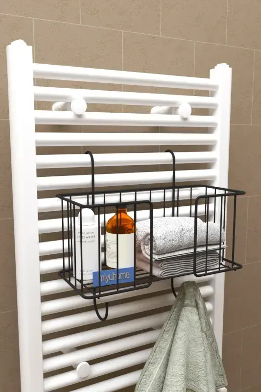 Asılabilir Havlupan Düzenleyici Havluluk Banyo Düzenleyici Havlu Kurutma Sepeti Havlupan Askısı-SİYAH - 3