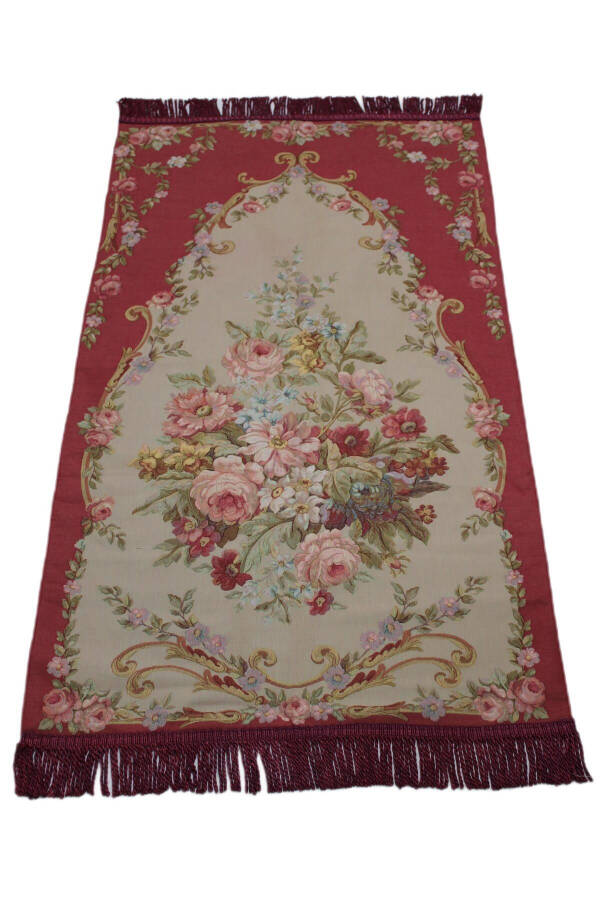 ASILAY TAPESTRY COTTON RUG BURGUNDY 70x120 - 1