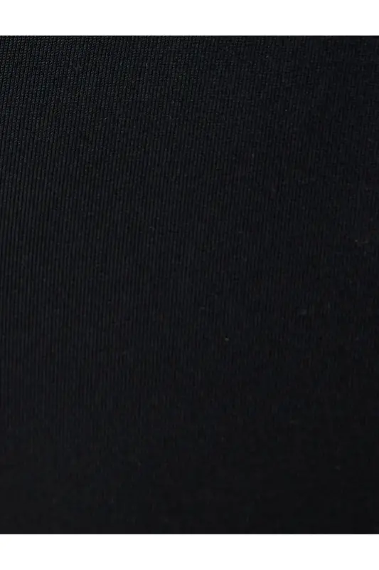 Asimetrik Hafif Dik Yaka Drapeli Slim Fit Kolsuz Bluz - Siyah - 6