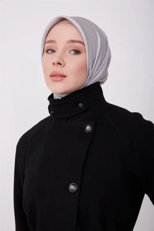Асимметричное пальто Armine с погонами на воротнике, 23K8615, черное - 4