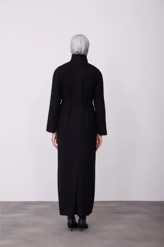 Асимметричное пальто Armine с погонами на воротнике, 23K8615, черное - 5