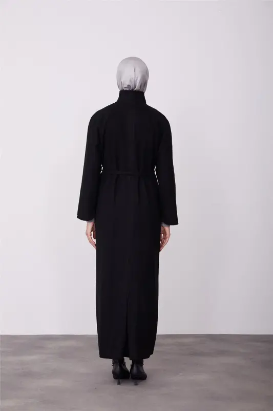 Асимметричное пальто Armine с погонами на воротнике, 23K8615, черное - 5