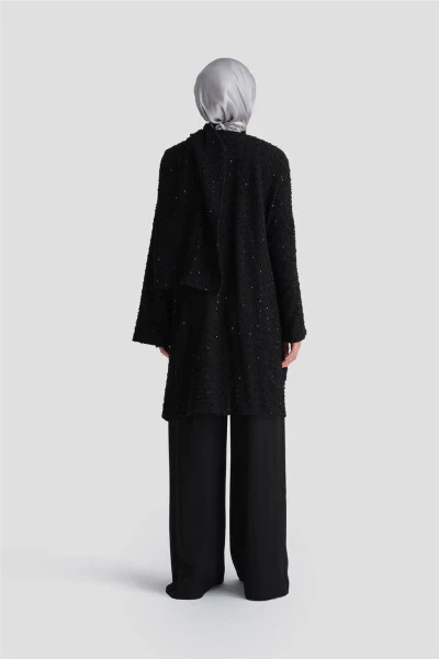 Асимметричный кардиган Armine из ткани с пайетками 24K5607 Черный - 5
