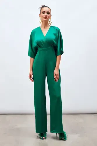 Асимметричный свободный комбинезон - ИЗУМРУД - SATEEN (1)