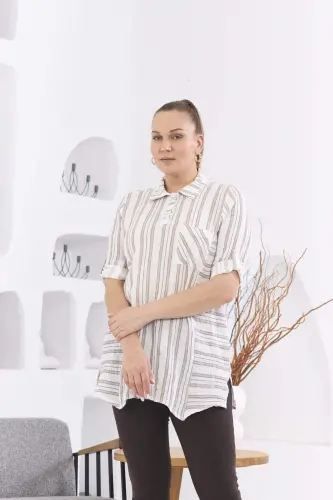 Asimmetrik Kesim Muslin Mato полоскали Катта Бадан Vizon Tunik - 1