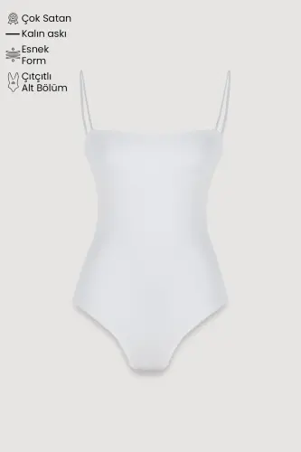 Askılı Bodysuit Ekru - Ekru 