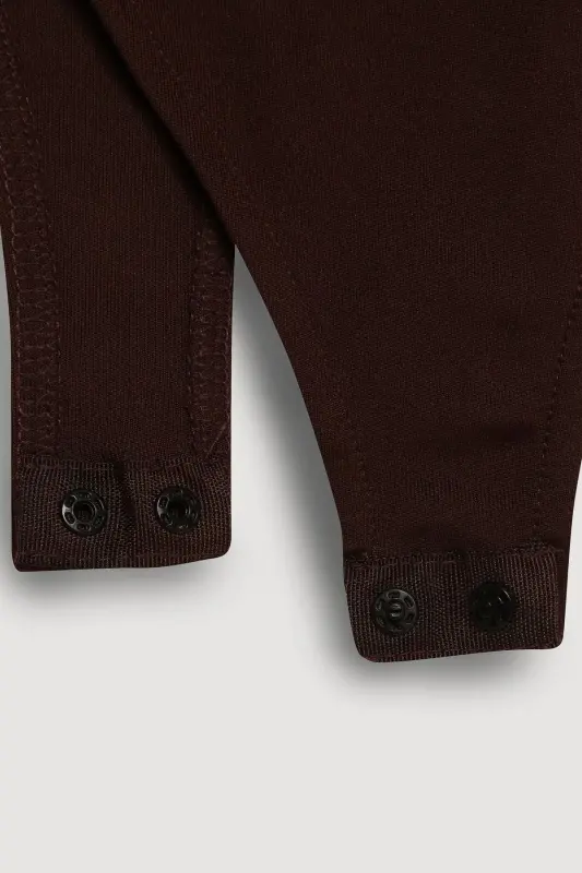Askılı Bodysuit Koyu Kahve - Koyu Kahve - 2