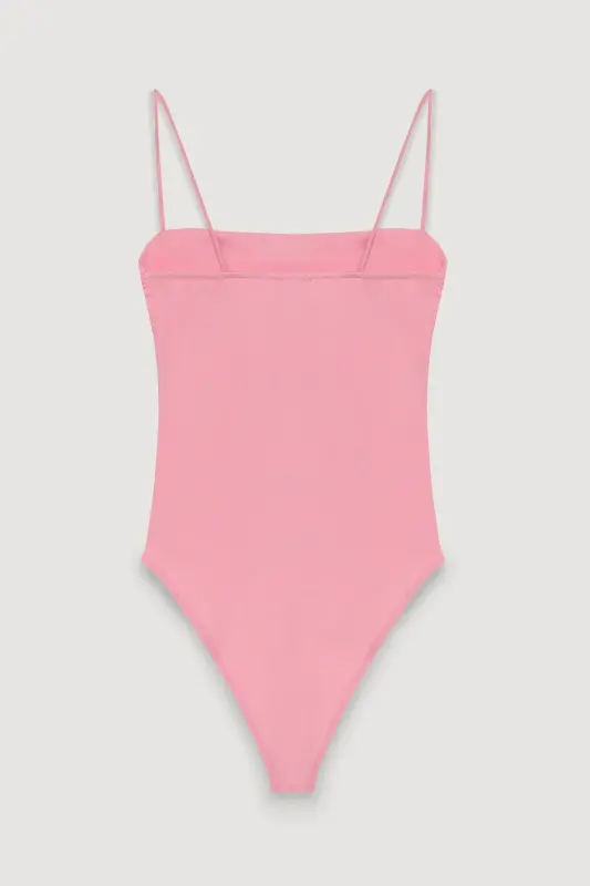 Askılı Bodysuit Pembe-Pembe - 3