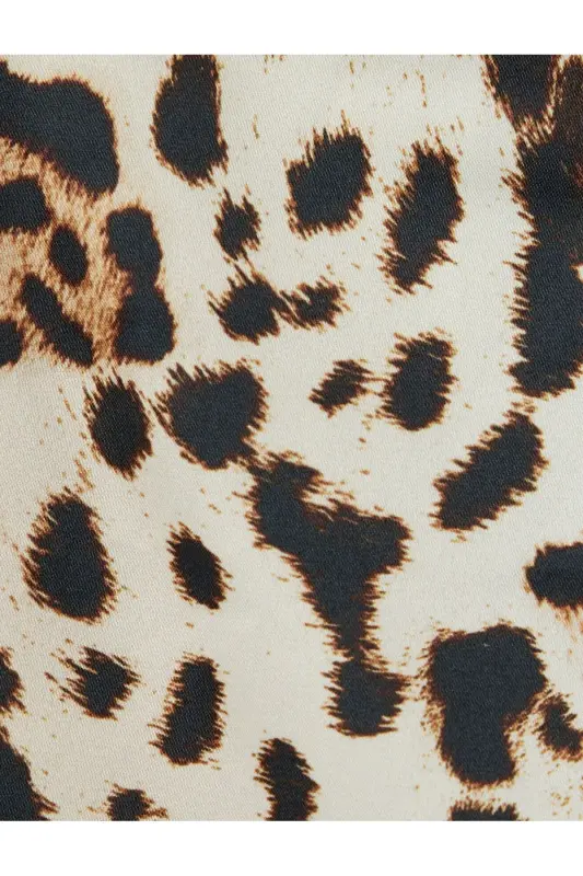 Askılı Dantel Detaylı Leopar Desenli Bluz - 6