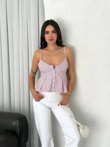 Askılı Dekolte Deraylı Crop - Kırmızı - BÜYÜKBEDENIZ (1)