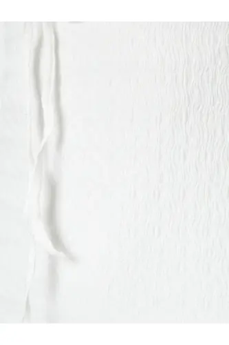 Askılı Kalem Elbise Astarlı Kalp Yaka Önden Bağlama Detaylı Yırtmaçlı Fiyonk Detaylı Bürümcük - Ekru - 6