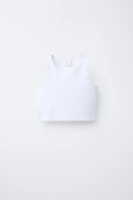 ASKILI KISA TOP-Beyaz - ZARA