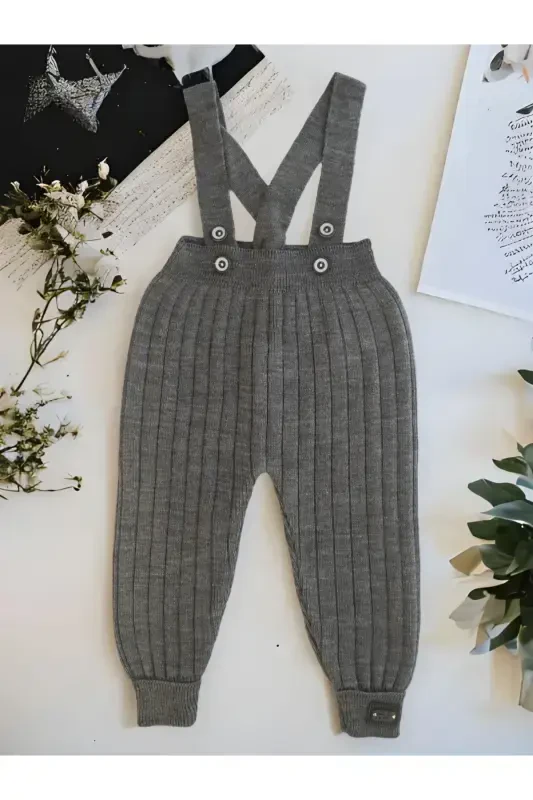 Askılı Tugmali Bebek Bolalar Triko Tayt Salopet Fumo-Fumo - ASYA BEBE